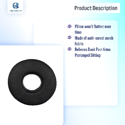 Picture of Donut Orthopedic High Density Seat Cushion Relieves Piles, Lower Back Pain, Coccyx, Sciatica used in Office Chairs, Car Seat