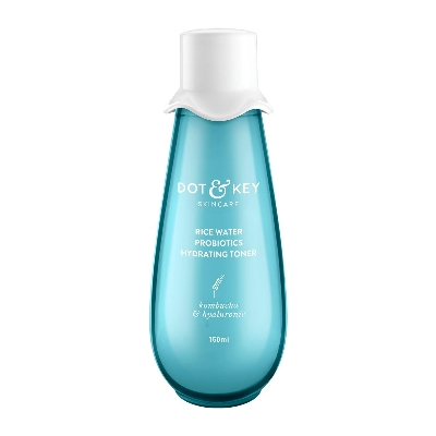 Picture of Dot & Key Rice Water Hydrating Toner With Hyaluronic |Rice Water Toner For Dry Skin, Sensitive Skin & Oily Skin |Alcohol-Free |Quick Absorbing & Non Sticky, For Hydrated Skin |Exfoliates Pores |150ml