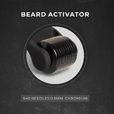 Picture of Beardo Beard Activator Derma Roller for Men, 540 - 0.5mm Chromium needles, Stimulates Hair Growth | Follicles activation | No Patchy Beard with Hair Growth Derma Roller