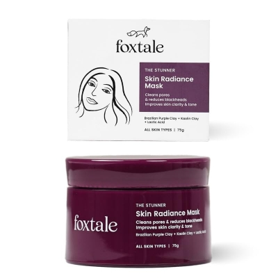 Picture of Foxtale De-Tan Face Mask for Glowing Skin| Clay Mask with Lactic Acid for Tan Removal, Reduction in Blackheads, Instant Brightening| New-Age Ubtan Face Pack for All Skin Types | Men & Women- 75g