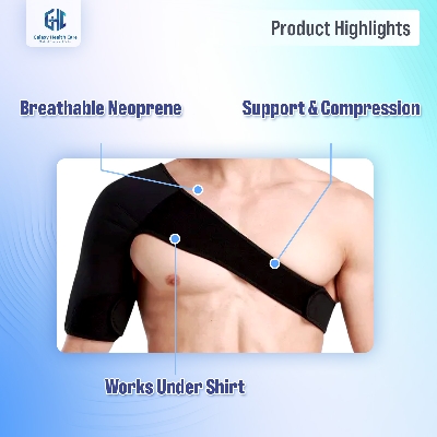 Picture of Shoulder Support Immobilizer-Shoulder Support for Rotator Cuff, Dislocated AC Joint, Labrum Tear, Shoulder Pain, Shoulder Stability Brace with Pressure Pad | Under Shirt Compression Pad