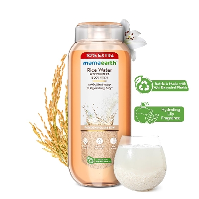 Picture of Mamaearth Rice Water Moisturizing Body Wash with Rice Water & Hydrating Lily Scent for Dewy Glass Skin - 275 ml | Intensely Moisturizes |Long Lasting Fragrance |Deeply Cleanses |Gentle |All Skin Types