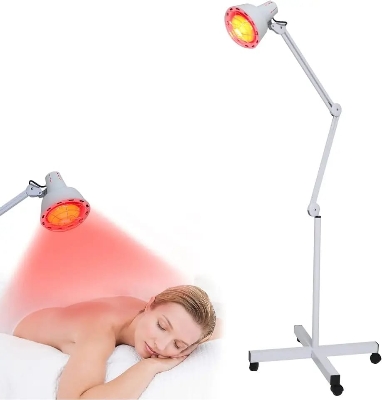 Picture of Red Near Infrared Heat Lamp with Wheels, Floor Heating Lamp, Relieve Joint and Muscle Pain, Height and Angle Adjustable, 150W