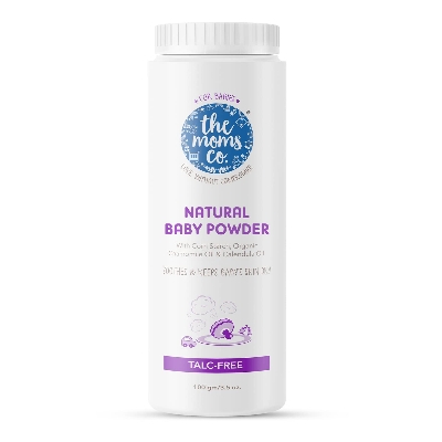 Picture of The Moms Co. Talc-Free Natural Baby Powder with Corn Starch | 100% Natural | Australia-Certified Toxin-Free | with Chamomile Oil, Calendula Oil and Organic Jojoba Oil - Pack of 100g