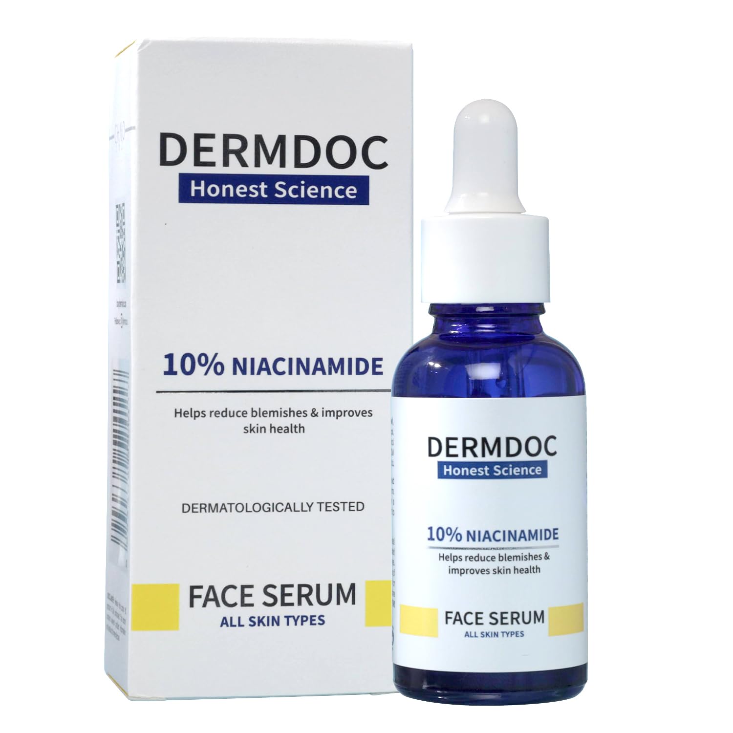 Picture of DermDoc 10% Niacinamide Face Serum, 30ml | All Skin Types | Controls Sebum Production | Minimizes Pores | Helps Reduce Hyperpigmentation & Age Spots | Improves Skin Texture | Hydrates and Moisturizes