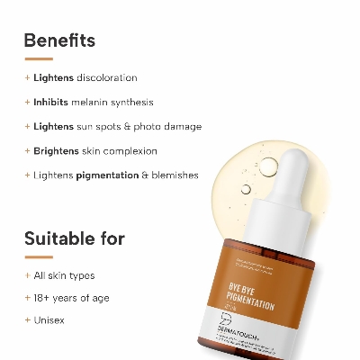Picture of DERMATOUCH Bye Bye Pigmentation Serum | For Pigmentation, Dark Spots, Blemishes | For all skin types | For Both Men & Women | 18ml