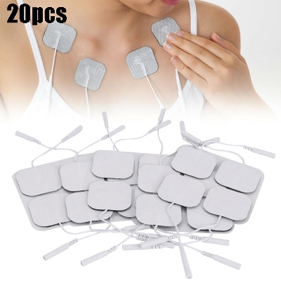 Picture of 20 Pcs 2.0 MM TENS Machine Replacement Electrode Pads Self Adhesive 4CMX4CM Reusable