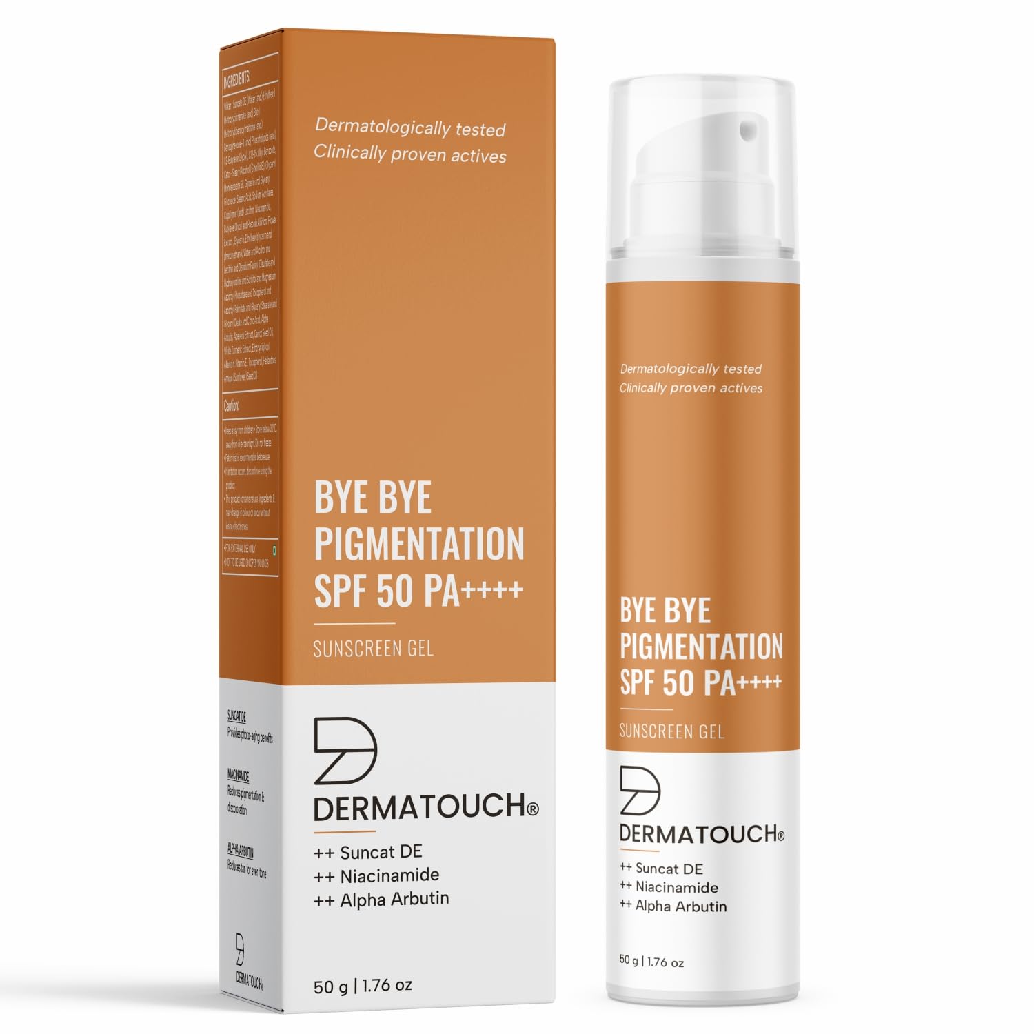 Picture of DERMATOUCH BYE BYE PIGMENTATION SUNSCREEN| SPF 50 PA++++ | FOR ALL SKIN TYPES | NO WHITE CAST | 50G