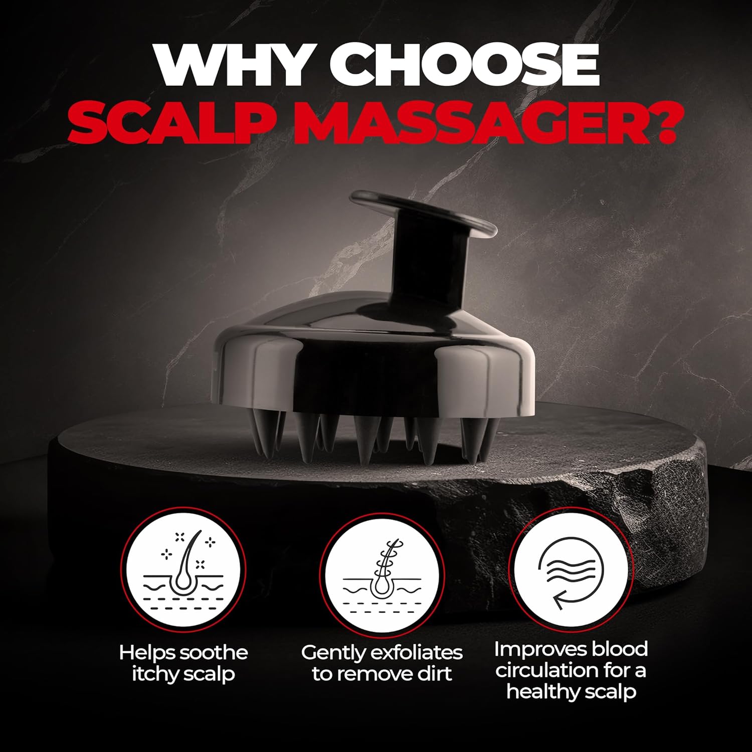 Picture of Beardo Scalp Massager for Hair with Removable Handle | Soft Silicone Bristles for Dry Massage, Oil & Shampoo