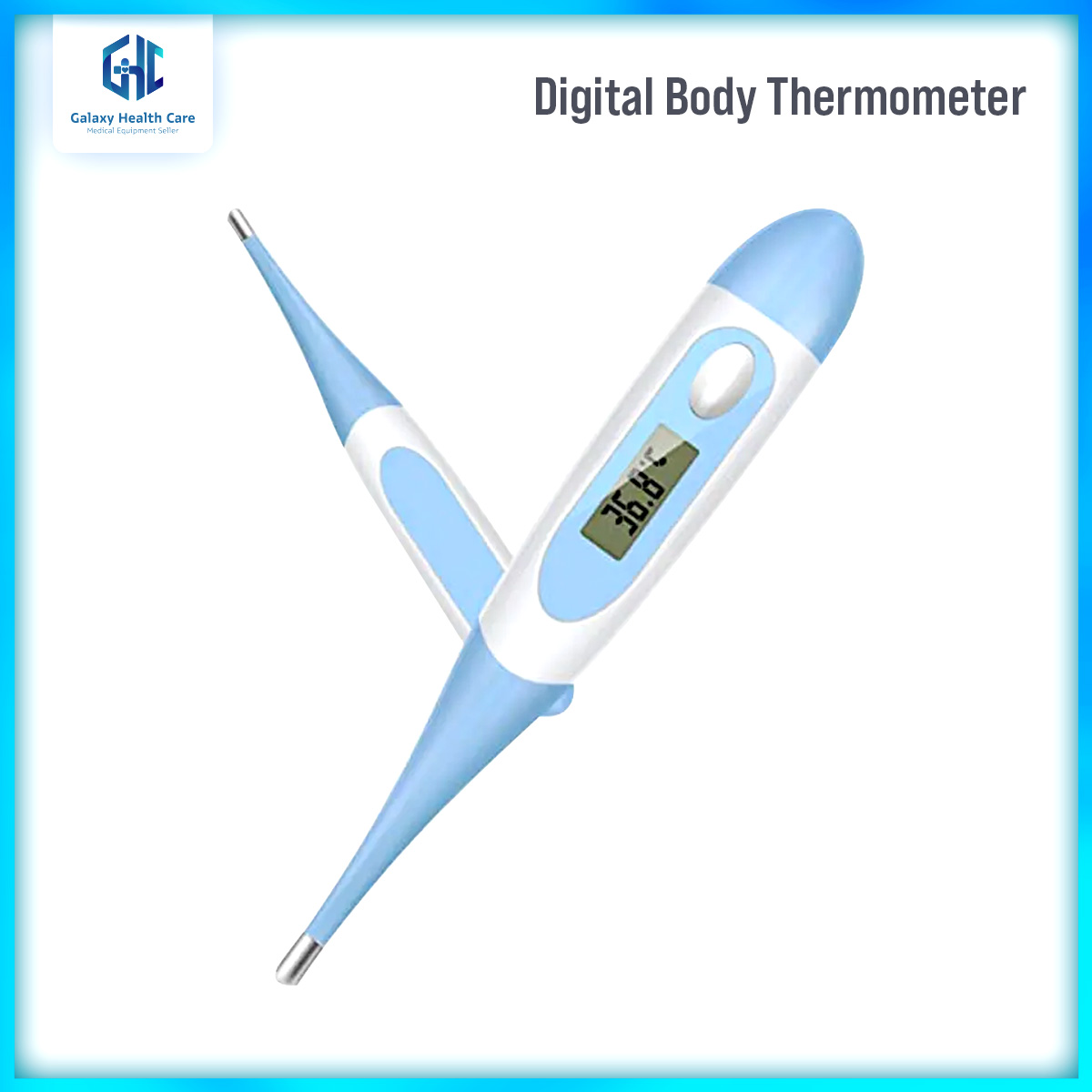 Picture of Digital Body Thermometer, Flexible Tip Accurate Baby Oral, Rectal, Underarm Thermometer Waterproof Basal Thermometer