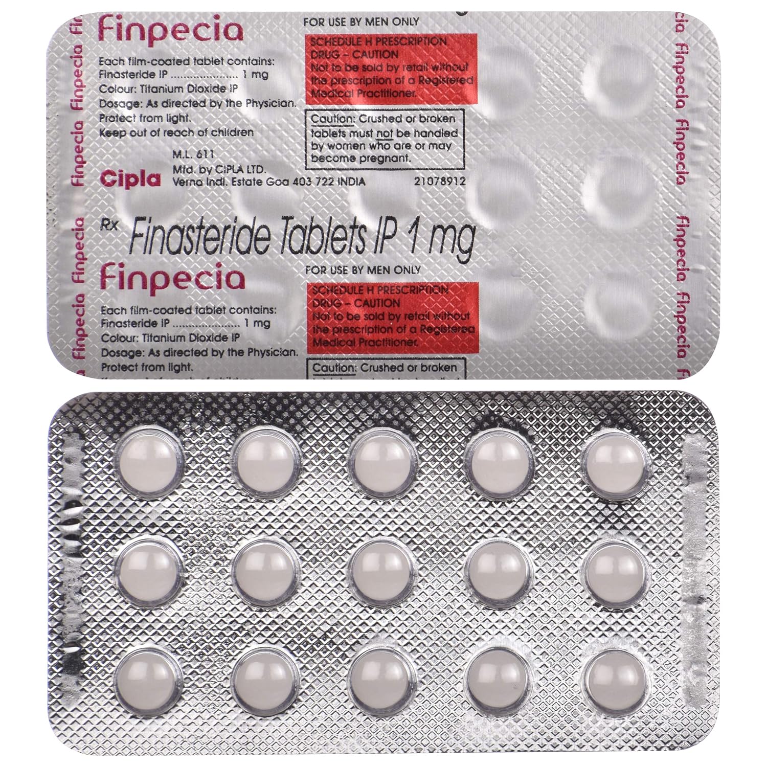 Picture of Finpecia finastride for hair regrowth treatment-15 tab