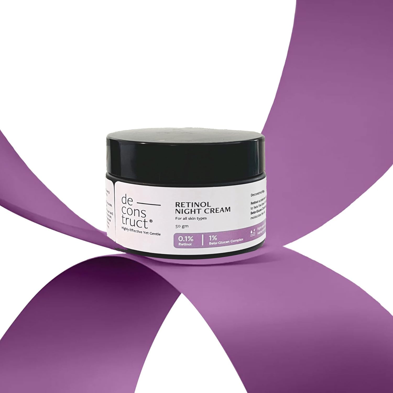 Picture of Deconstruct 0.1% Retinol Night Cream with 1% Beta-Glucan Complex | Beginner Friendly | Anti-Aging Night Cream for Fine Lines and Wrinkles | For Women & Men | 50 gm Visit the Deconstruct Store