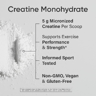 Picture of Sports Research Creatine Monohydrate - Gain Lean Muscle, Improve Performance and Strength and Support Workout Recovery - 5 g Micronized Creatine - 10.58 oz