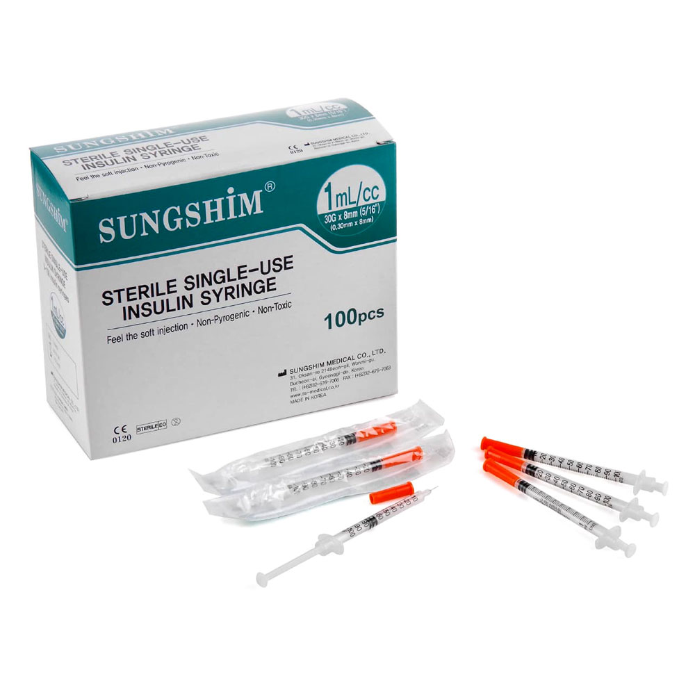 Picture of Insulin Syringe U-100 1ml 31G*5mm 100 Pcs Made in Korea