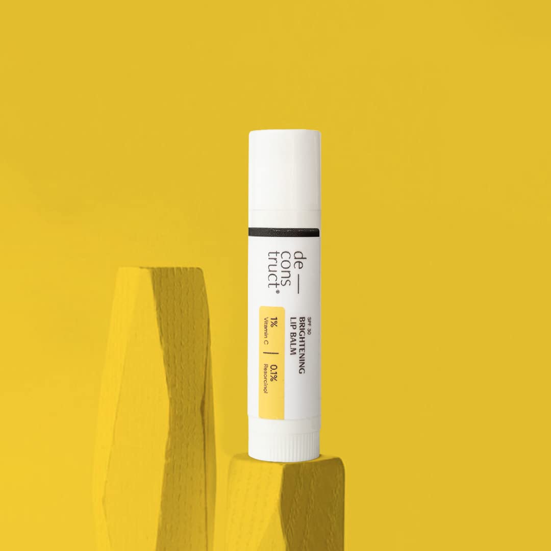 Picture of Deconstruct Brightening Lip Balm with SPF 30 | For Dark, Pigmented, Dry, Flaky Lips | Brightens Pigmented Lips | Vitamin C for Dark Lips | SPF 30 for Sun Damage and Discoloration | Lip Balm for Glossy Buttery Soft Pink Lips | For Women & Men - (4 gm)