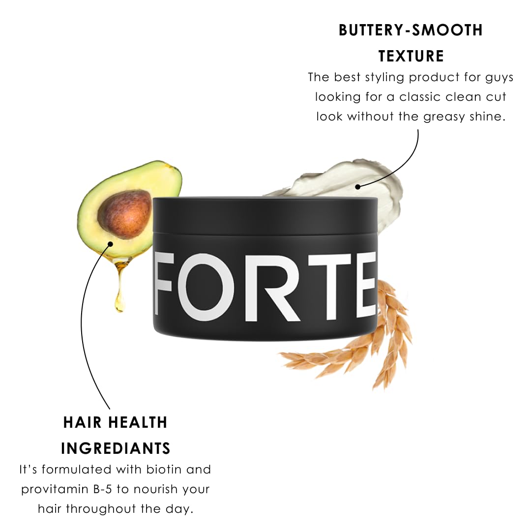 Picture of Hair Pomade For Men by Forte Series Medium Flexible Hold, Low Shine Mens Hair Pomade Water Based Pomade for Men for Slicked Back Hairstyles, For Medium/Thick Hair, Non-Greasy, (3 oz)