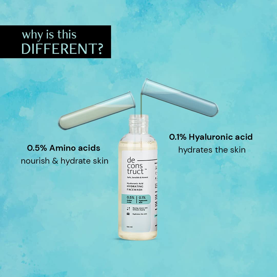 Picture of Deconstruct Hyaluronic Acid Hydrating Facewash- 0.5% Amino Acids + 0.1% Hyaluronic Acid | Gentle Cleanser -100ml