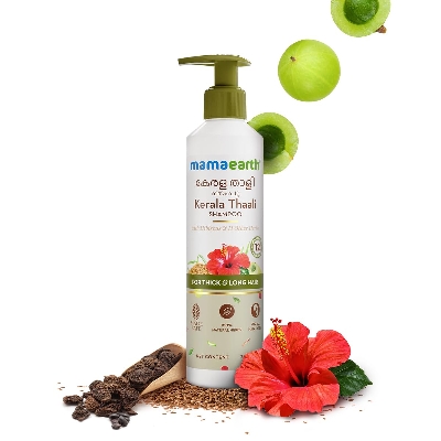 Picture of Mamaearth Kerala Thaali Shampoo with Hibiscus, Shikakai, Amla, Flax Seeds for Thick & Long Hair - 250 ml| Ready To Use Thali | Gently Cleanses | Adds Shine | 12 Potent Herbs | 100% Natural Herbs