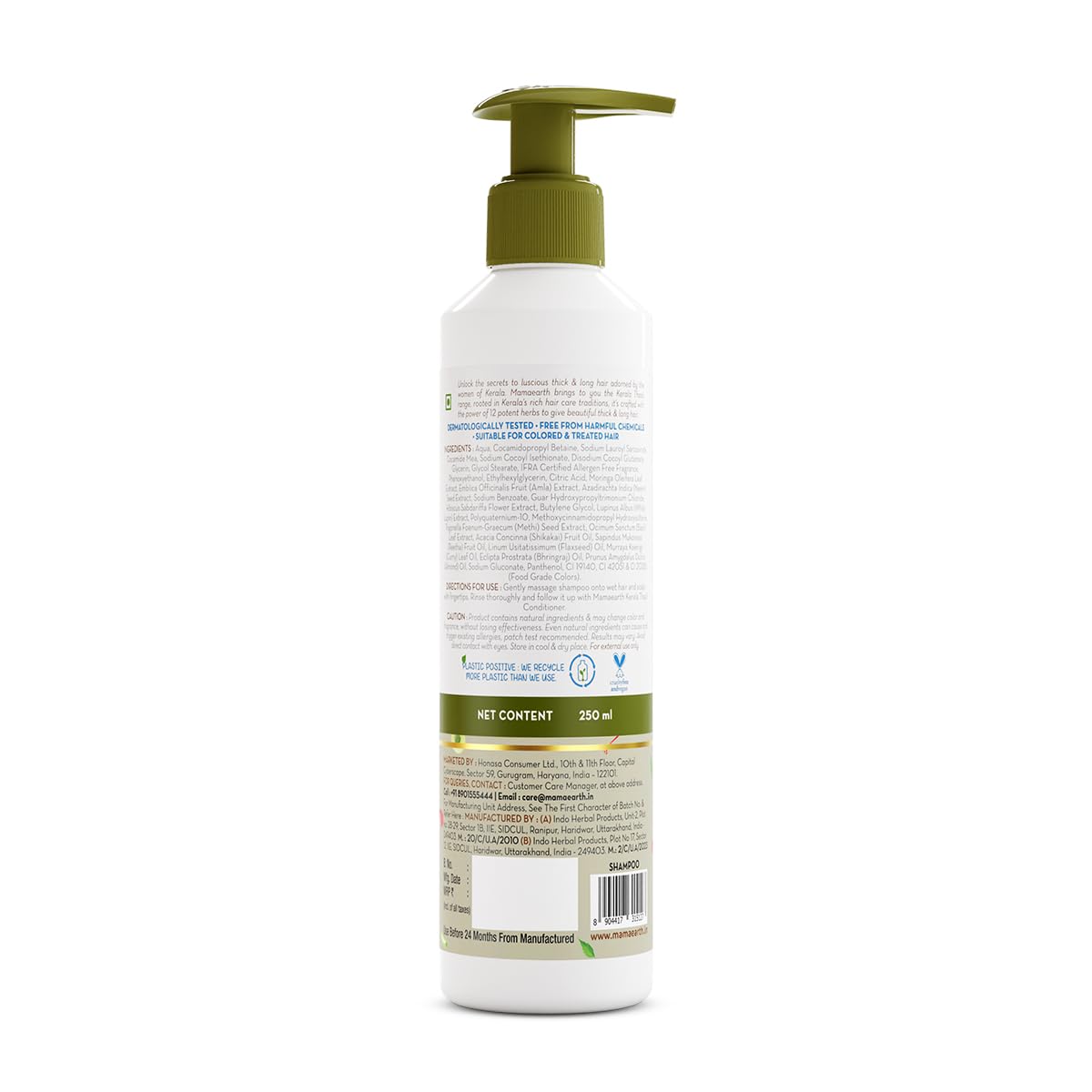 Picture of Mamaearth Kerala Thaali Shampoo with Hibiscus, Shikakai, Amla, Flax Seeds for Thick & Long Hair - 250 ml| Ready To Use Thali | Gently Cleanses | Adds Shine | 12 Potent Herbs | 100% Natural Herbs