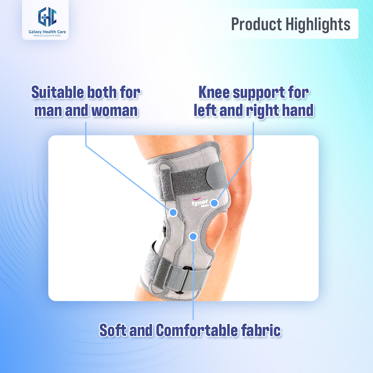 Picture of Tynor Functional Knee Support for Lateral Support and Immobilization Picture of Tynor Functional Knee Support for Lateral Support and Immobilization