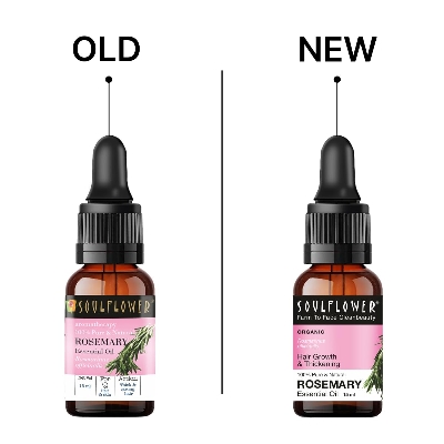 Picture of Soulflower Rosemary Essential Oil for Hair Growth, Hair Fall Control and Nourishment, Skin Care | Clinically Tested & Ecocert Certified Organic 100% Pure, Natural, Undiluted | 15ml