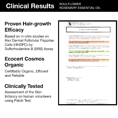 Picture of Soulflower Rosemary Essential Oil for Hair Growth, Hair Fall Control and Nourishment, Skin Care | Clinically Tested & Ecocert Certified Organic 100% Pure, Natural, Undiluted | 15ml