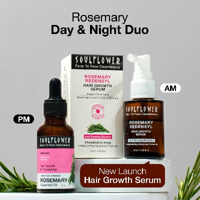 Picture of Soulflower Rosemary Essential Oil for Hair Growth, Hair Fall Control and Nourishment, Skin Care | Clinically Tested & Ecocert Certified Organic 100% Pure, Natural, Undiluted | 15ml