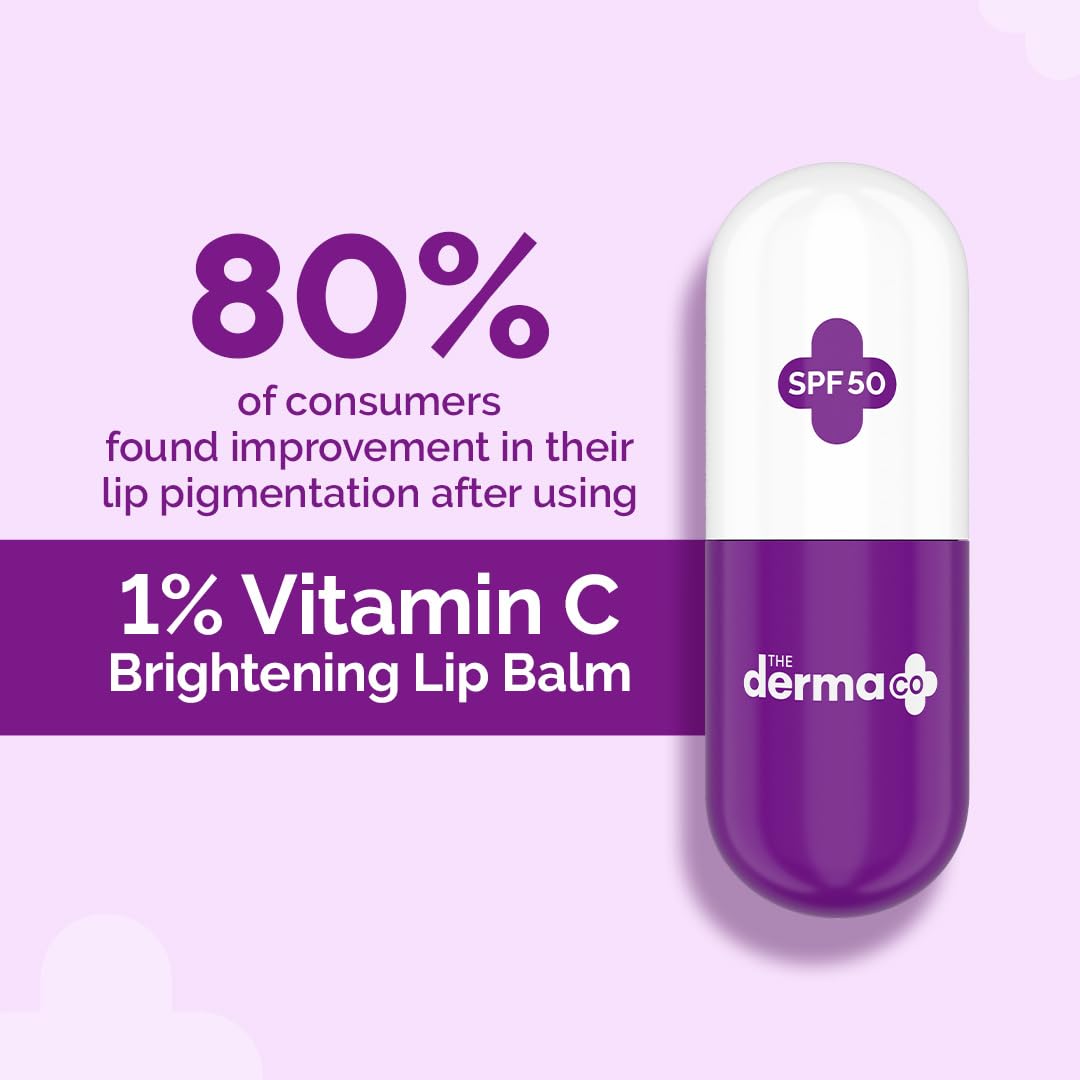 Picture of The Derma Co 1% Vitamin C Brightening Lip Balm with SPF 50 PA +++ I With Niacinamide & Hyaluronic Acid | Reduce Lip Pigmentation | Protects From Sun Damage | For Dark, Pigmented, Dry Lips | 4.5 g