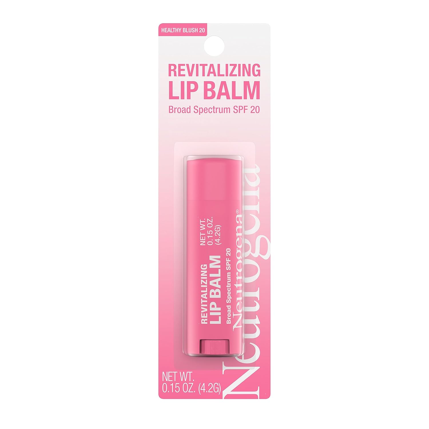 Picture of Neutrogena Revitalizing and Moisturizing Tinted Lip Balm with Sun Protective Broad Spectrum SPF 20 Sunscreen, Lip Soothing Balm with a Sheer Tint in Color Healthy Blush 20, .15 oz