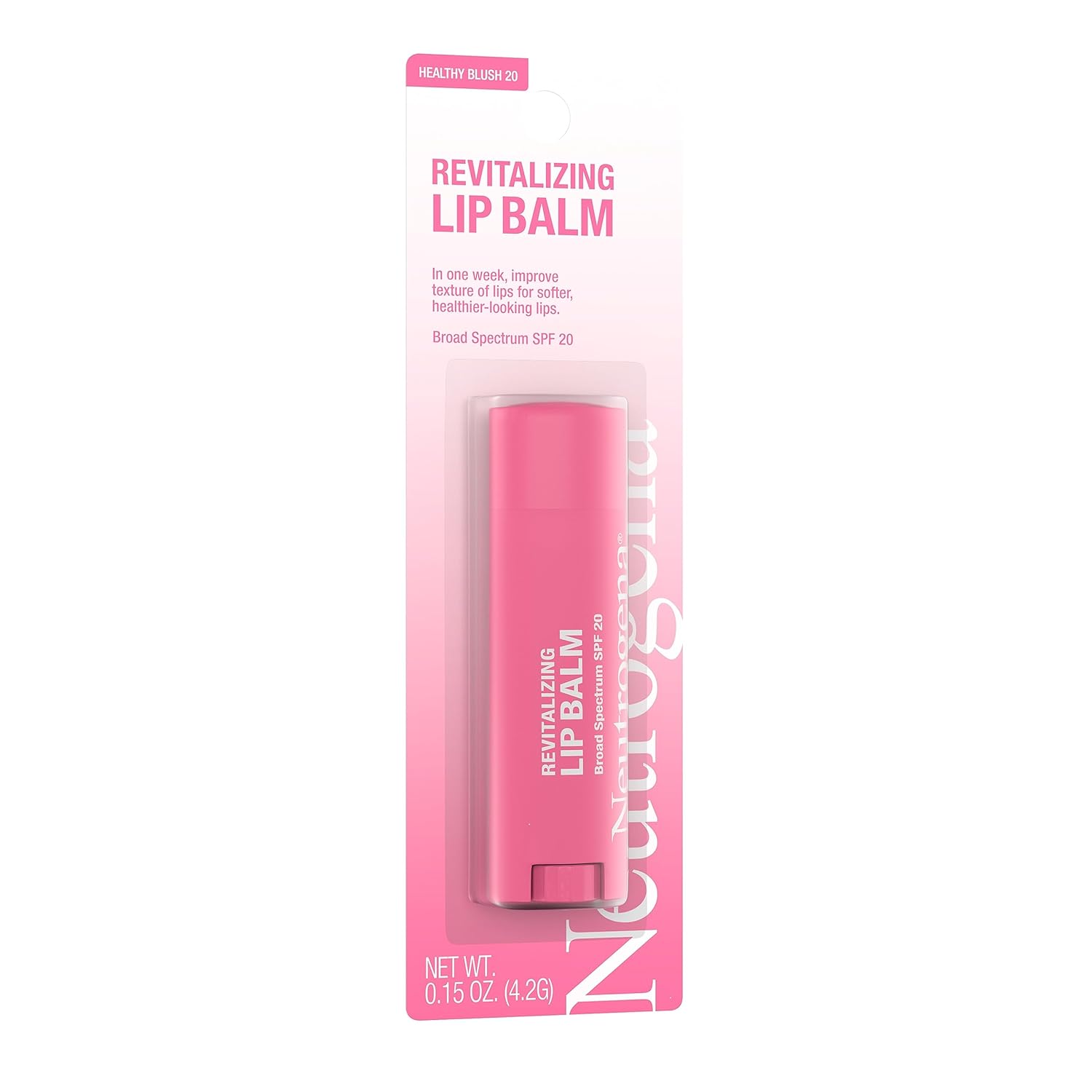 Picture of Neutrogena Revitalizing and Moisturizing Tinted Lip Balm with Sun Protective Broad Spectrum SPF 20 Sunscreen, Lip Soothing Balm with a Sheer Tint in Color Healthy Blush 20, .15 oz