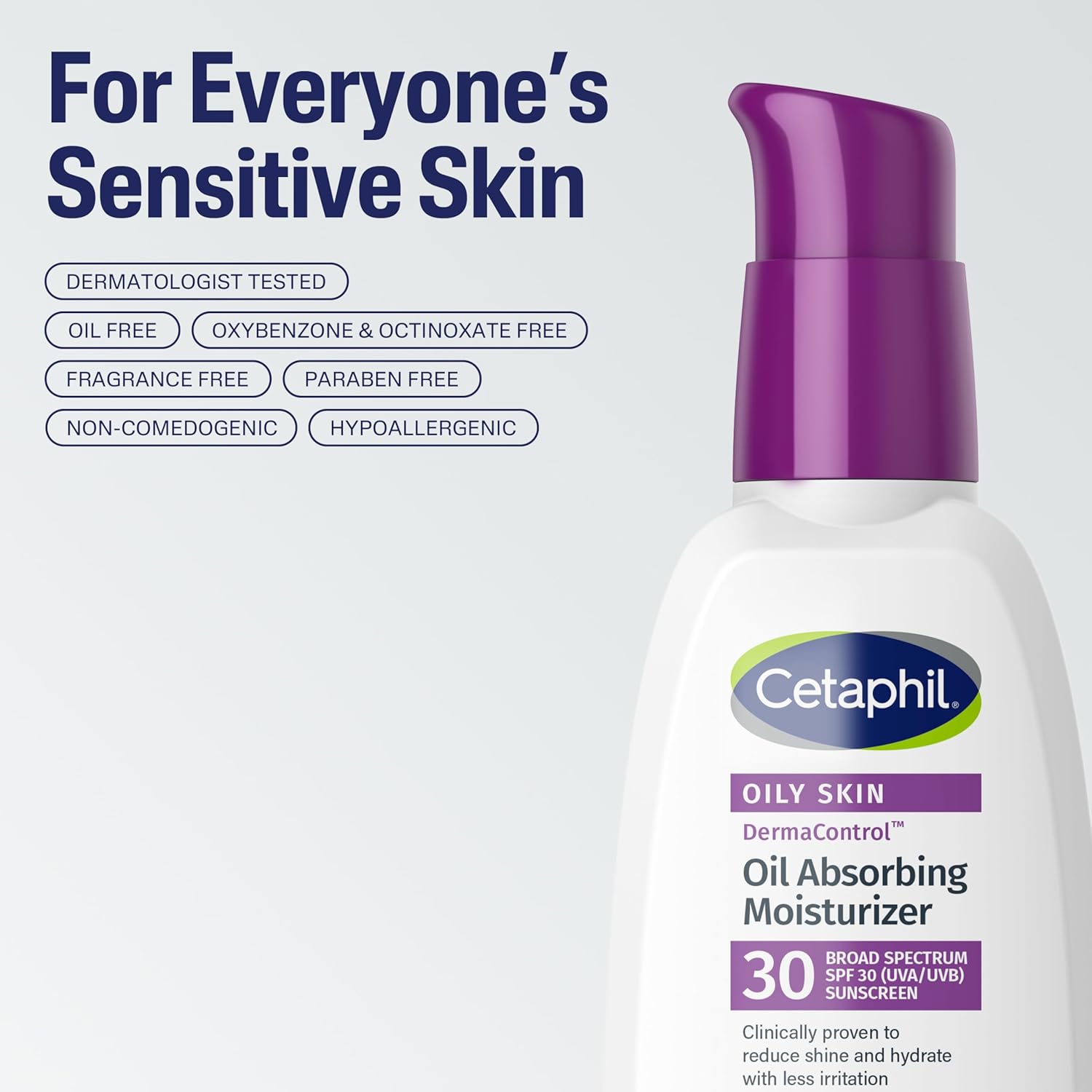 Picture of Cetaphil DermaControl Oil Absorbing Moisturizer with SPF 30, 4 Fl oz | For Sensitive, Oily Skin, Absorbs Oil, Reduces Shine, Hydrates, Protects, No Added Fragrance