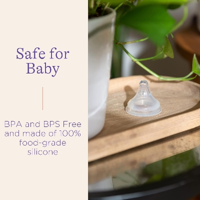 Picture of Lansinoh NaturalWave Baby Bottle Nipples, Slow Flow, Size S, Anti-Colic, 2 Count