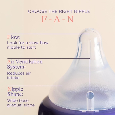 Picture of Lansinoh NaturalWave Baby Bottle Nipples, Slow Flow, Size S, Anti-Colic, 2 Count