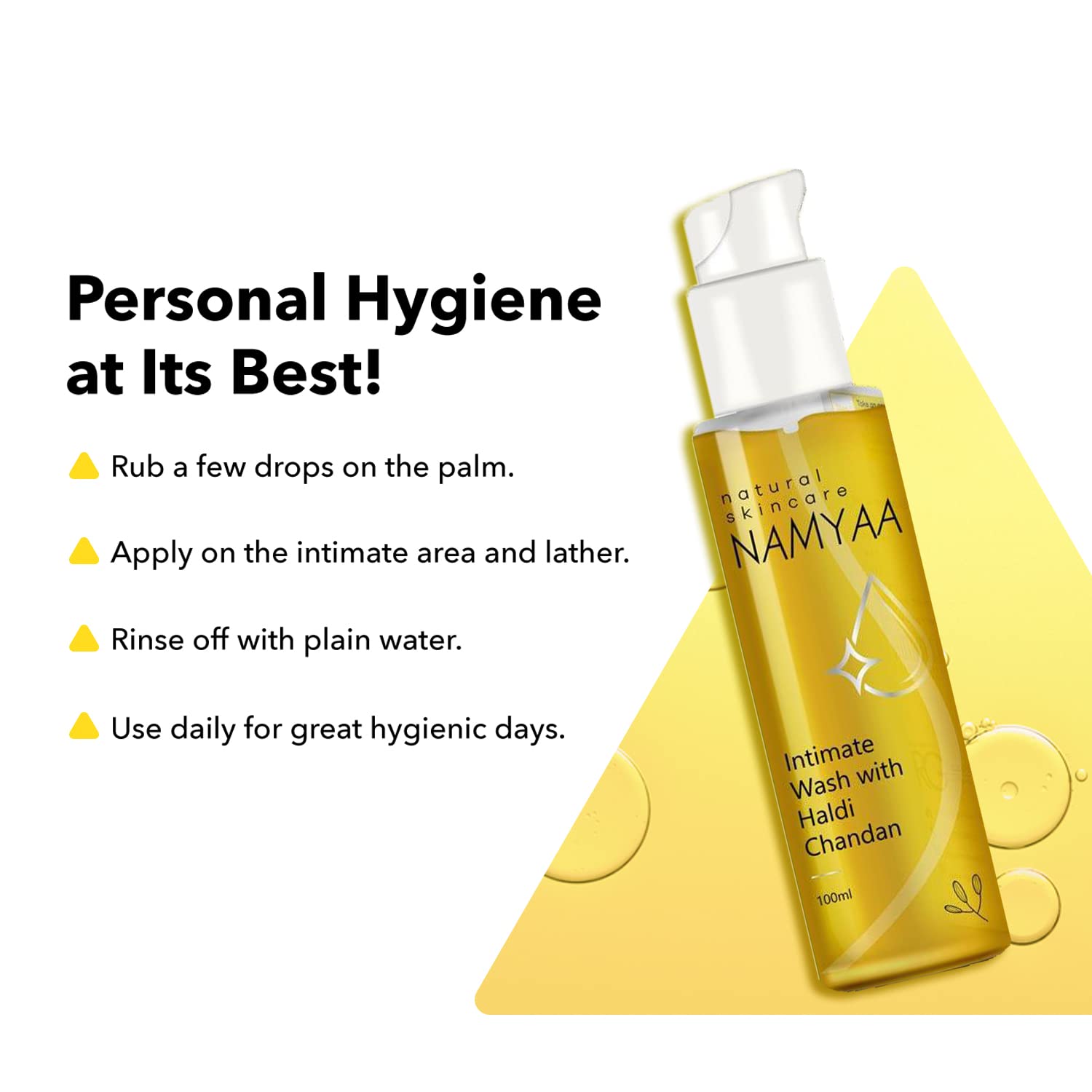Picture of Namyaa Haldi Chandan Intimate Hygiene Wash | With Germ and Odour Protection | pH Balanced 100g