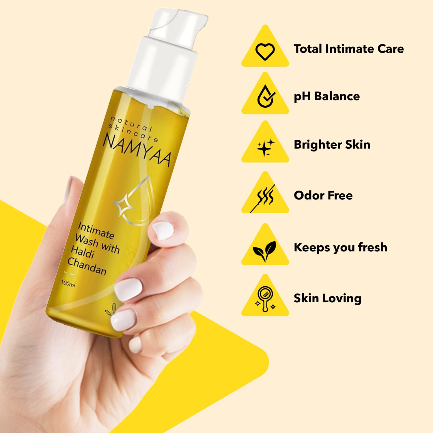 Picture of Namyaa Haldi Chandan Intimate Hygiene Wash | With Germ and Odour Protection | pH Balanced 100g