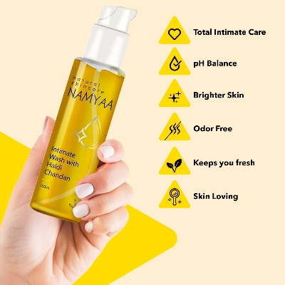 Picture of Namyaa Haldi Chandan Intimate Hygiene Wash | With Germ and Odour Protection | pH Balanced 100g