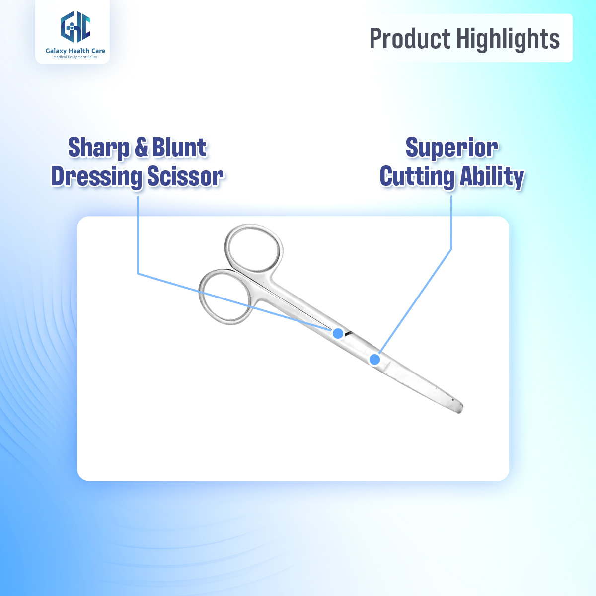 Picture of Blunt Dressing Scissor ⎜Surgical Dressing Scissor (Pack of 1)