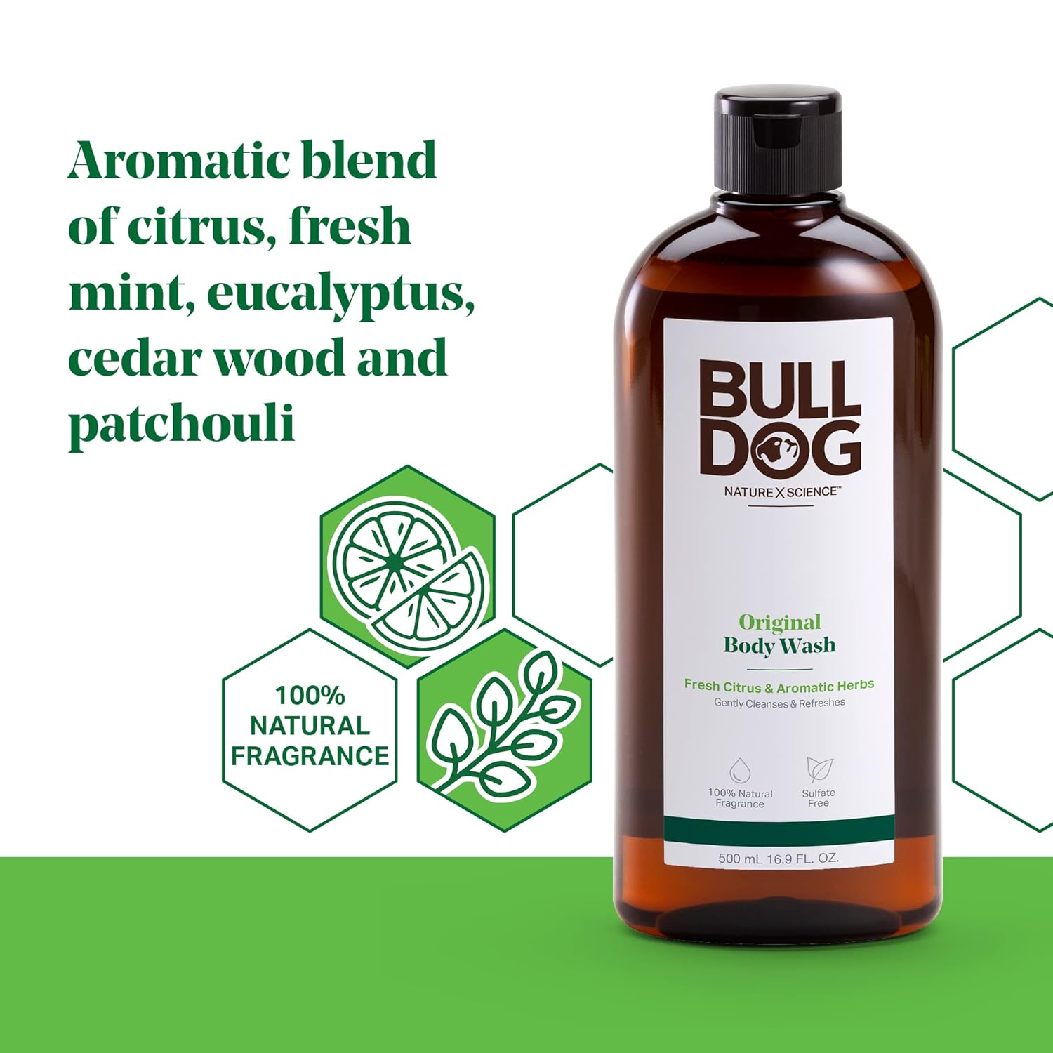 Picture of BULLDOG Mens Skincare and Grooming Body Wash, Original, 16.9 Fluid Ounce (500 ml)