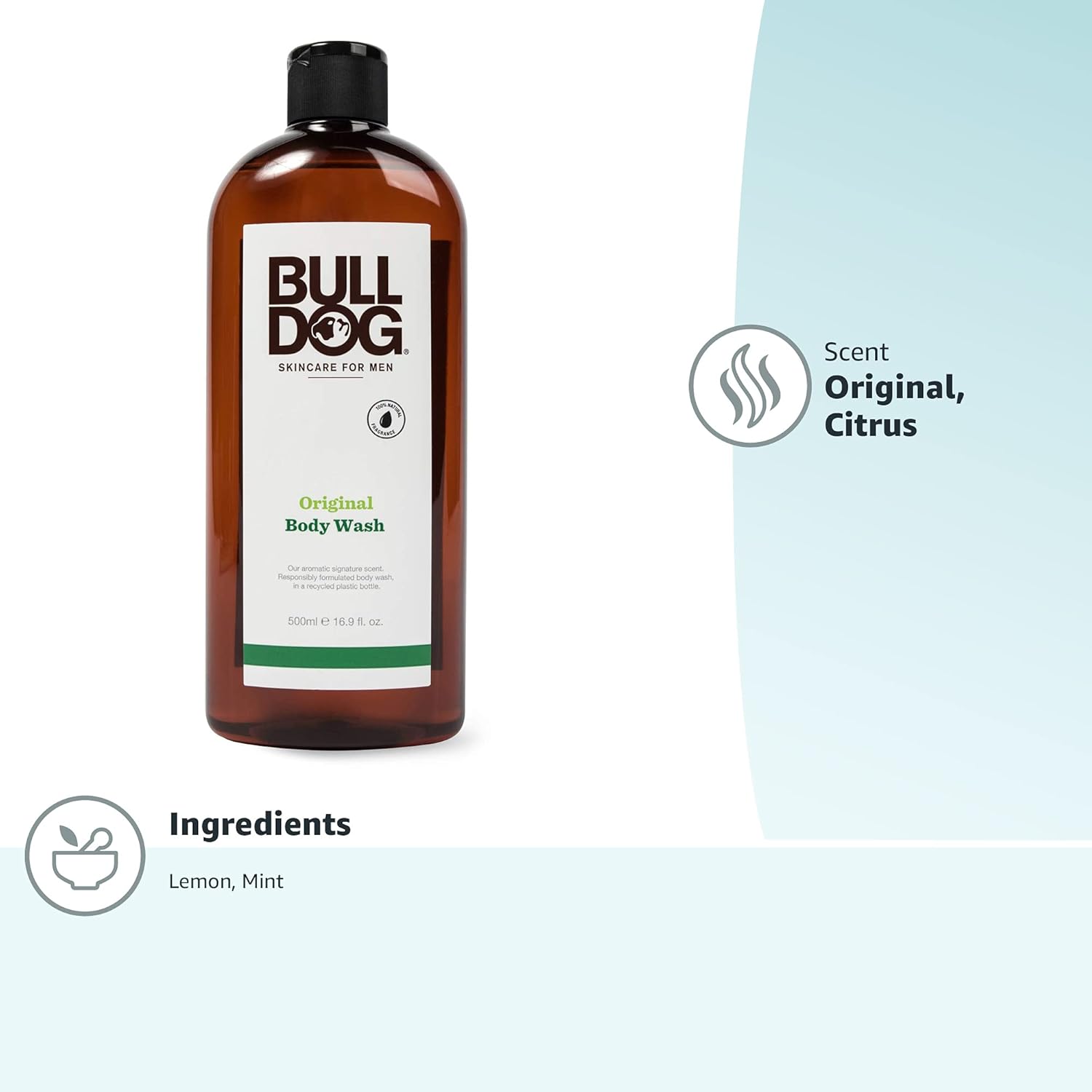 Picture of BULLDOG Mens Skincare and Grooming Body Wash, Original, 16.9 Fluid Ounce (500 ml)