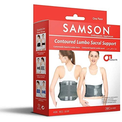 Picture of Samson Orthotics Contoured Lumbo Sacral LS Support Belt Spinal, Acute and Chronic Lower Back Pain, Spondylosis, Osteoporosis, Slip Disc, Post Disketomy Care for Women and Men
