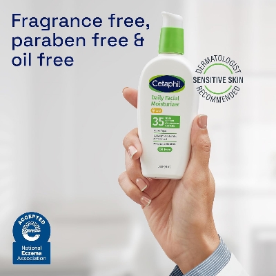 Picture of Cetaphil Face Moisturizer, Daily Oil Free Facial Moisturizer with SPF 35, For Dry or Oily Combination Sensitive Skin, Fragrance Free Face Lotion