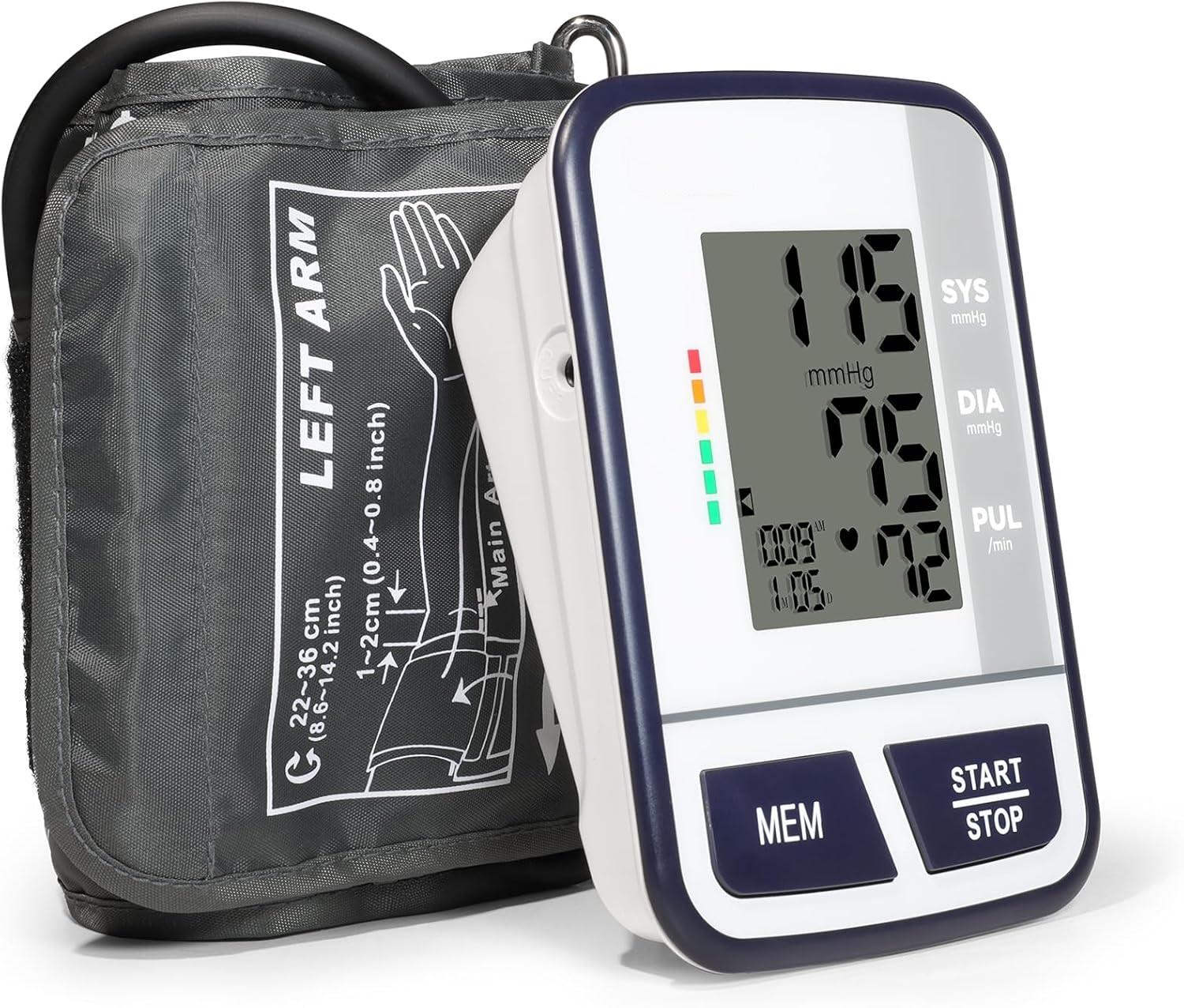 Picture of Blood Pressure Monitor Digital Upper Arm Blood Pressure Machine for Indoor/Outdoor Use with 120 Reading Memory Quick & Easy BP Machine Adjustable Arm Cuff 8.6"- 14.2" Large LCD Display