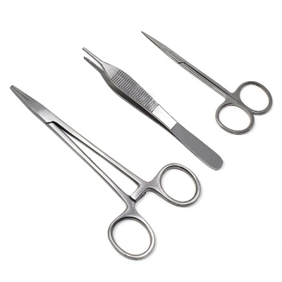 Picture of Surgical Instrument Suturing Set Of 3 Pieces(needle holder,dissecting forceps and iris Scissor)