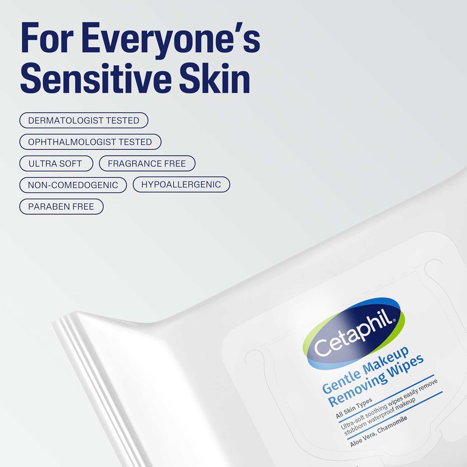 Picture of Cetaphil Gentle Makeup Removing Face Wipes, Daily Cleansing Facial Towelettes Gently Remove Makeup, Fragrance and Alcohol Free, 25 Count