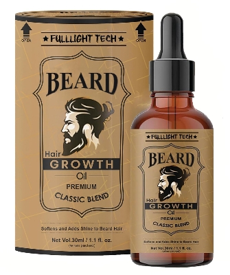 Picture of Fulllight Tech Beard Oil for Men Fast Growth and Soft Beard with Natural Beard Growth Oil for Men Nourishes and Strengthens Uneven Patchy Beard Fix-30 ml