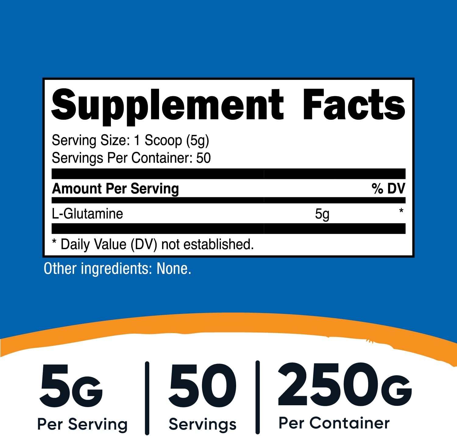 Picture of Nutricost L-Glutamine Powder Supplement Unflavored 250 Grams