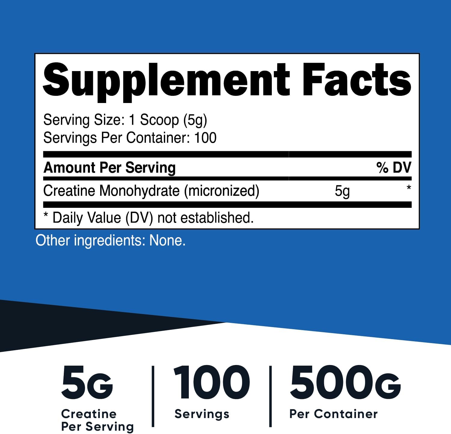 Picture of Nutricost Creatine Monohydrate Micronized Powder 500G, 5000mg Per Serv (5g) - 100 Servings, 17.9 Oz