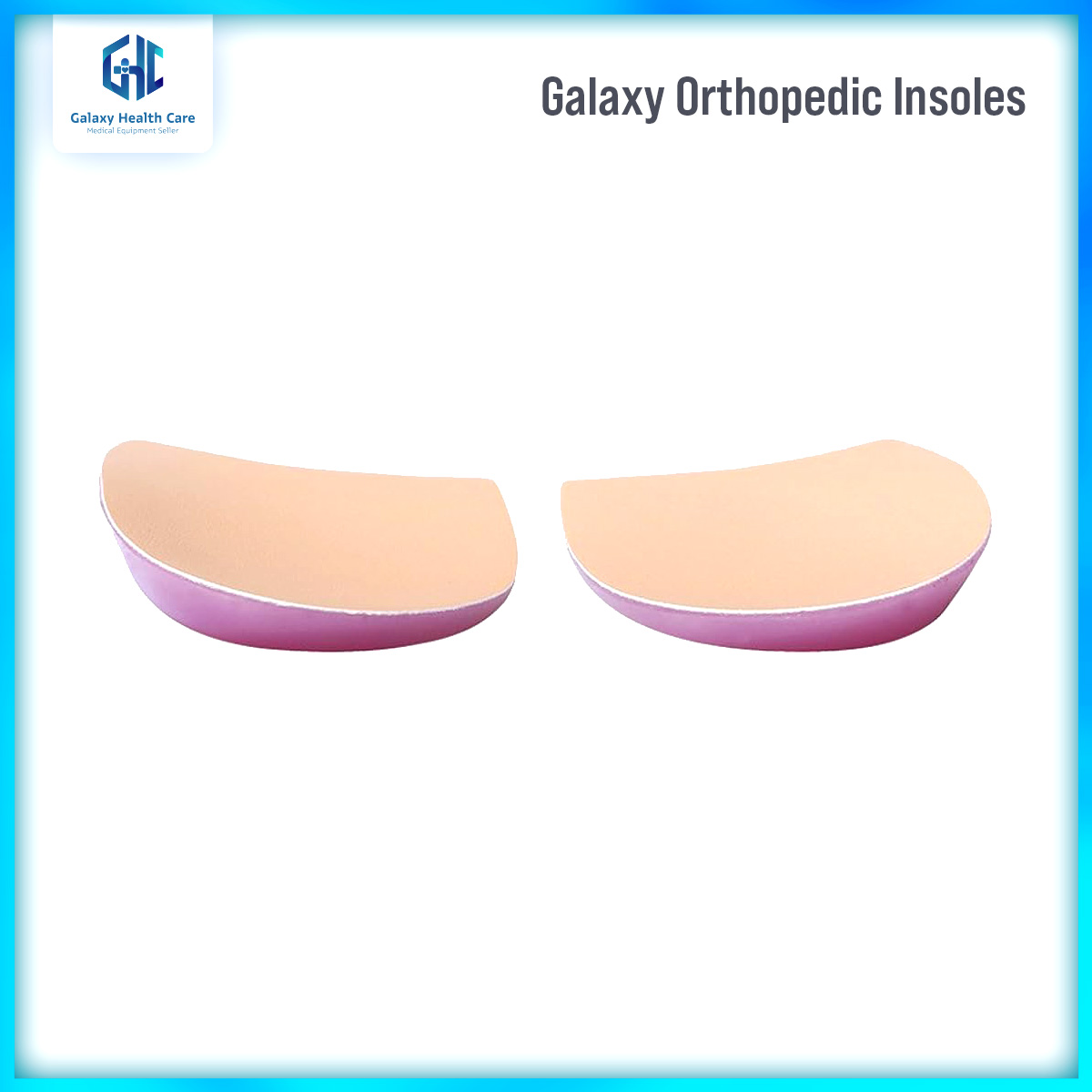 Picture of Galaxy Orthopedic Insoles Shoe Inserts Medial & Lateral Heel Wedge Lift Silicone Pads Corrective O/X Type Leg, Perfect Halfsphere Design for Bowlegs and Knock Knees