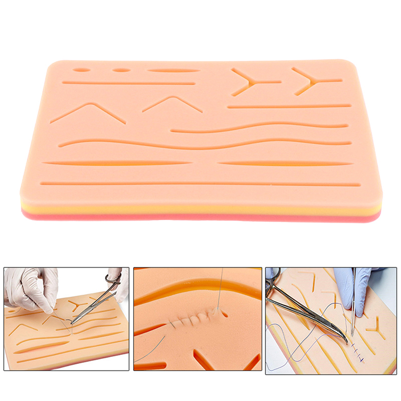 Picture of Reusable Surgical Medical Practice Traumatic Simulation Wounds Training Teaching Model Suture Kit Pad Silicone Fake Skin Suture