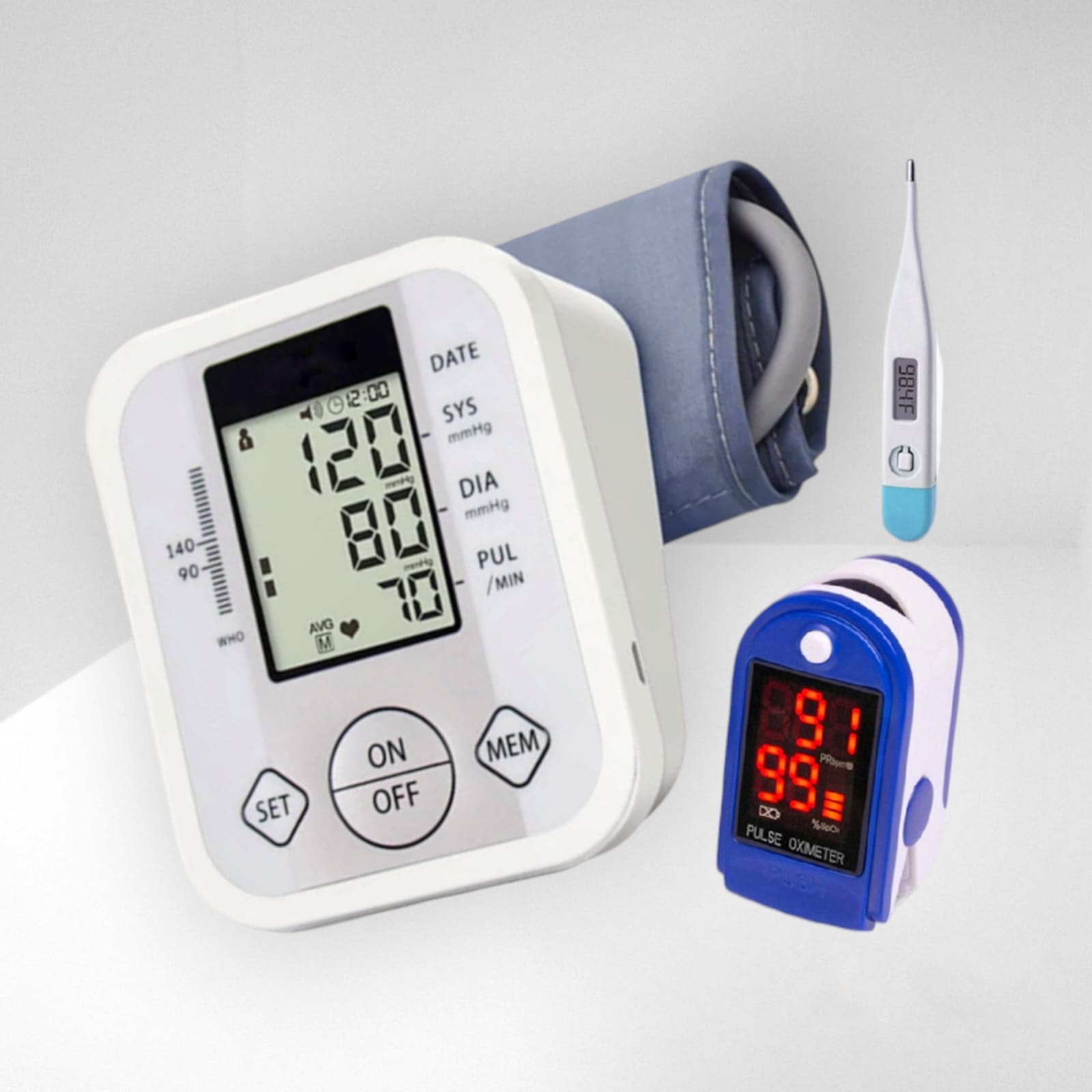 Picture of Voice Digital Bp Checking Machine, Digital Thermometer And Digital Pulse Oxymeter, 3 Combo